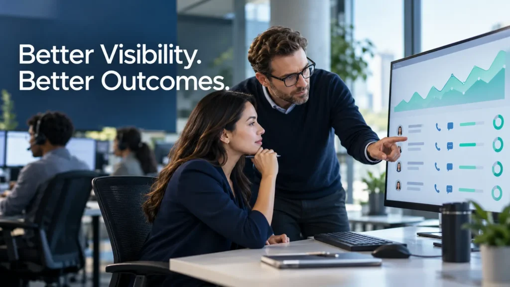 AI-powered quality assurance team reviewing contact center insights